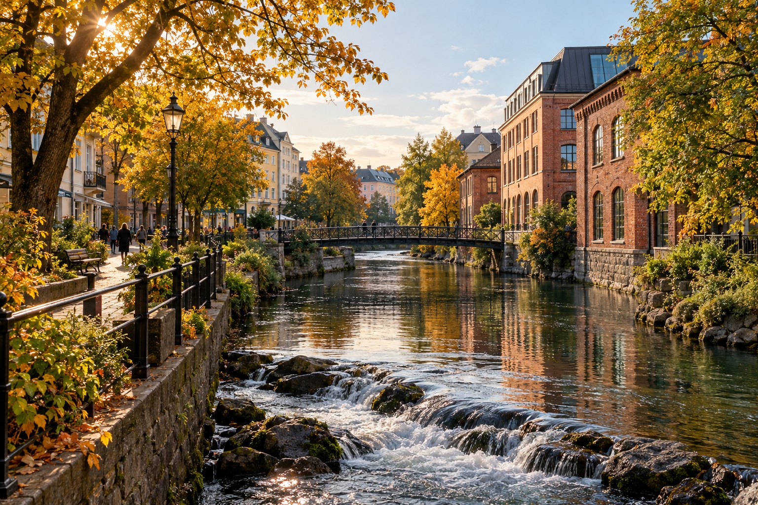 AI-genererad illustration, inte platsfoto – Borås när det regnar – tips för en inomhusdag